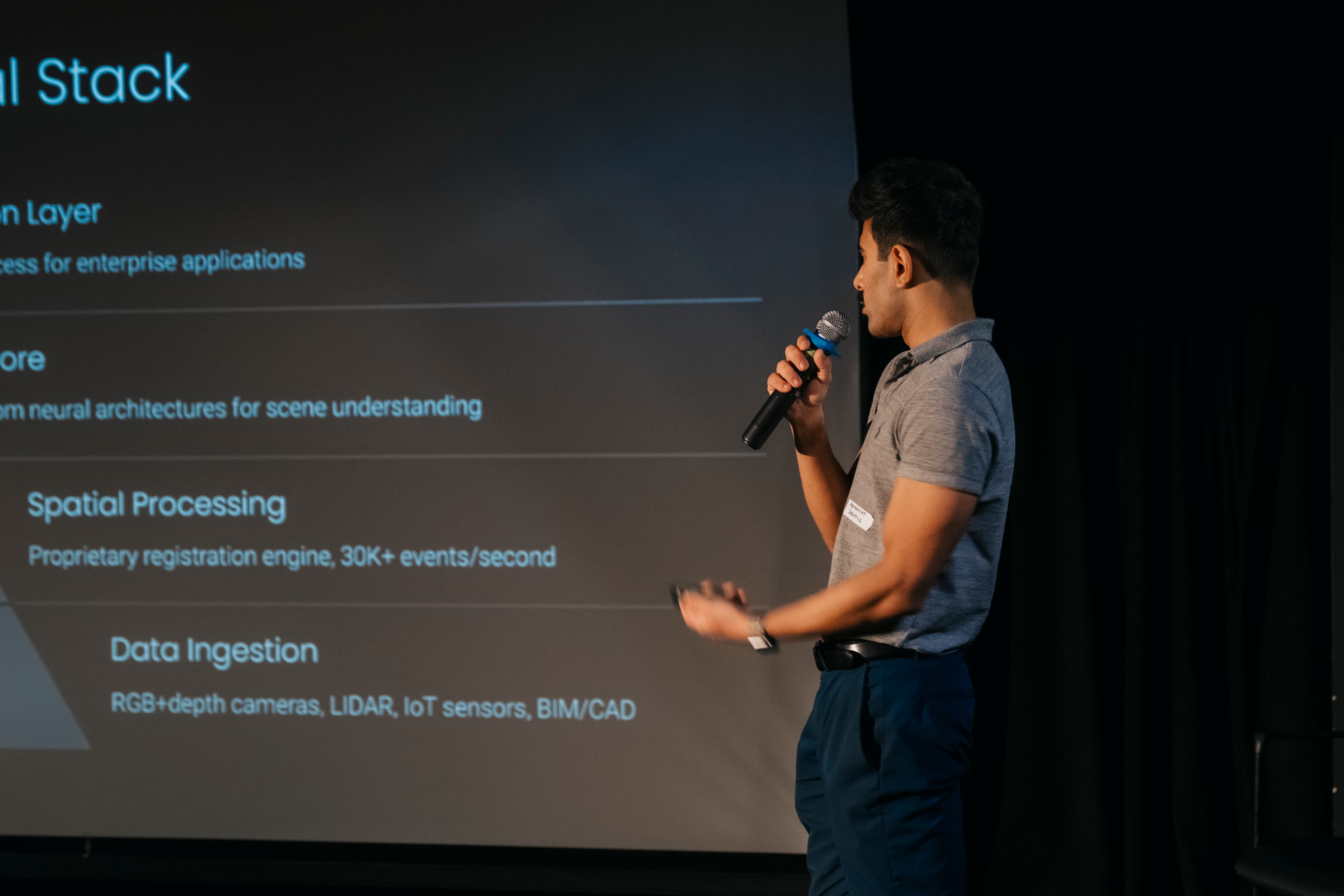 Asfandyar Khan - Shuffle CEO Speaking on Enterprise AI Asfandyar Khan CEO of Shuffle presenting computer vision systems at technology conference